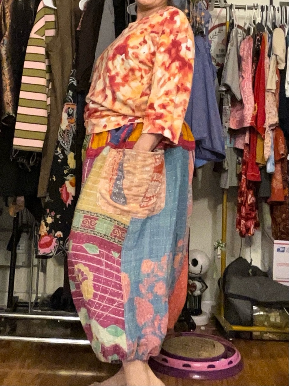 Kantha Harem Crop Pants One Size